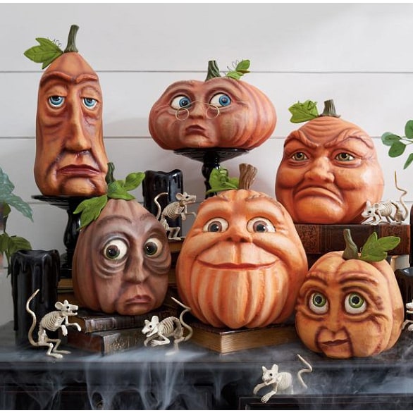 Halloween Pumpkin Decorations with Expressive Faces Resin Figurine for Party and Haunted House Décor - Image 10