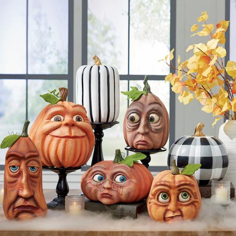 Halloween Pumpkin Decorations with Expressive Faces Resin Figurine for Party and Haunted House Décor - Image 8
