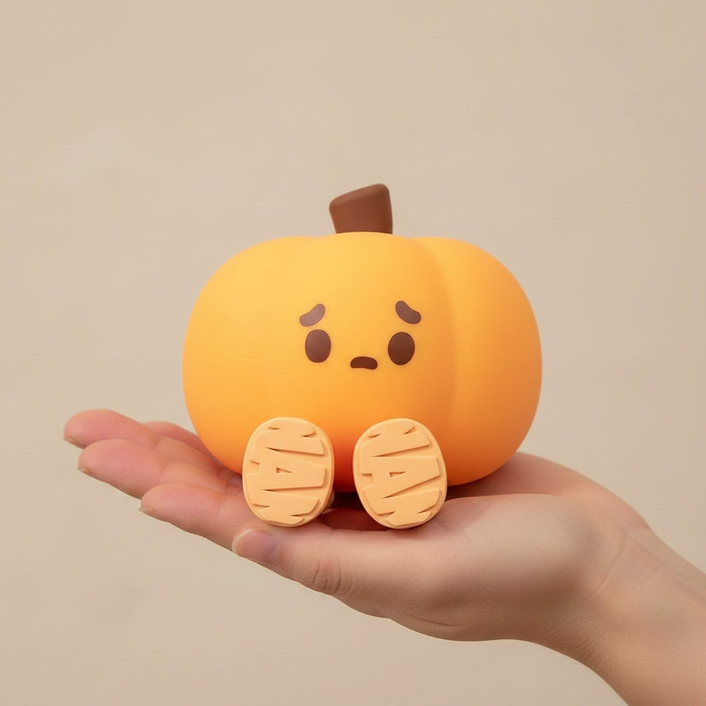 Halloween Pumpkin Night Light Rechargeable LED with Dangling Legs and Sad Face Design - Image 4