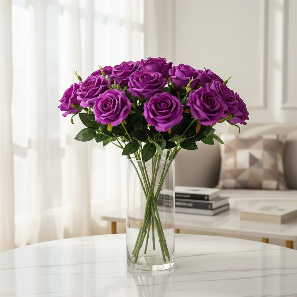 Halloween Realistic Artificial Fake Roses with Long Stems for Home Decor and Party Decoration - Image 1