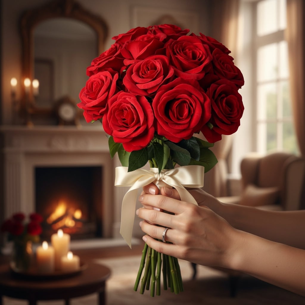 Halloween Realistic Artificial Fake Roses with Long Stems for Home Decor and Party Decoration - Image 4