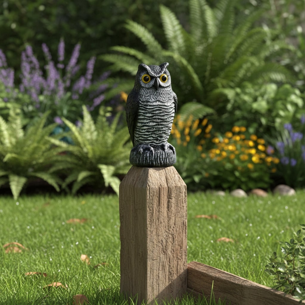 Halloween Realistic Owl Decoy and Statue for Garden Yard Decoration to Scare Birds Figurines - Image 1