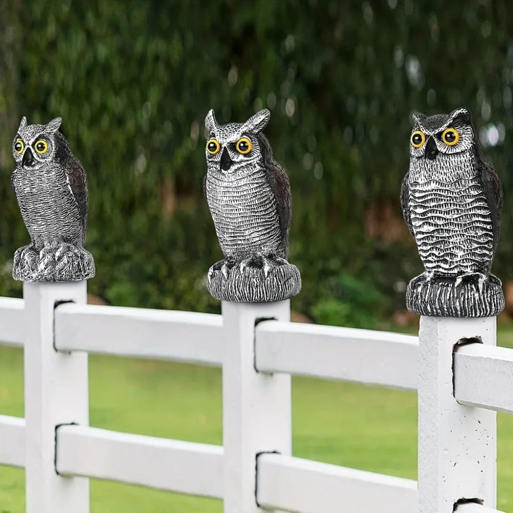 Halloween Realistic Owl Decoy and Statue for Garden Yard Decoration to Scare Birds Figurines - Image 3
