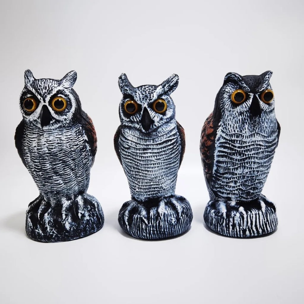 Halloween Realistic Owl Decoy and Statue for Garden Yard Decoration to Scare Birds Figurines - Image 5