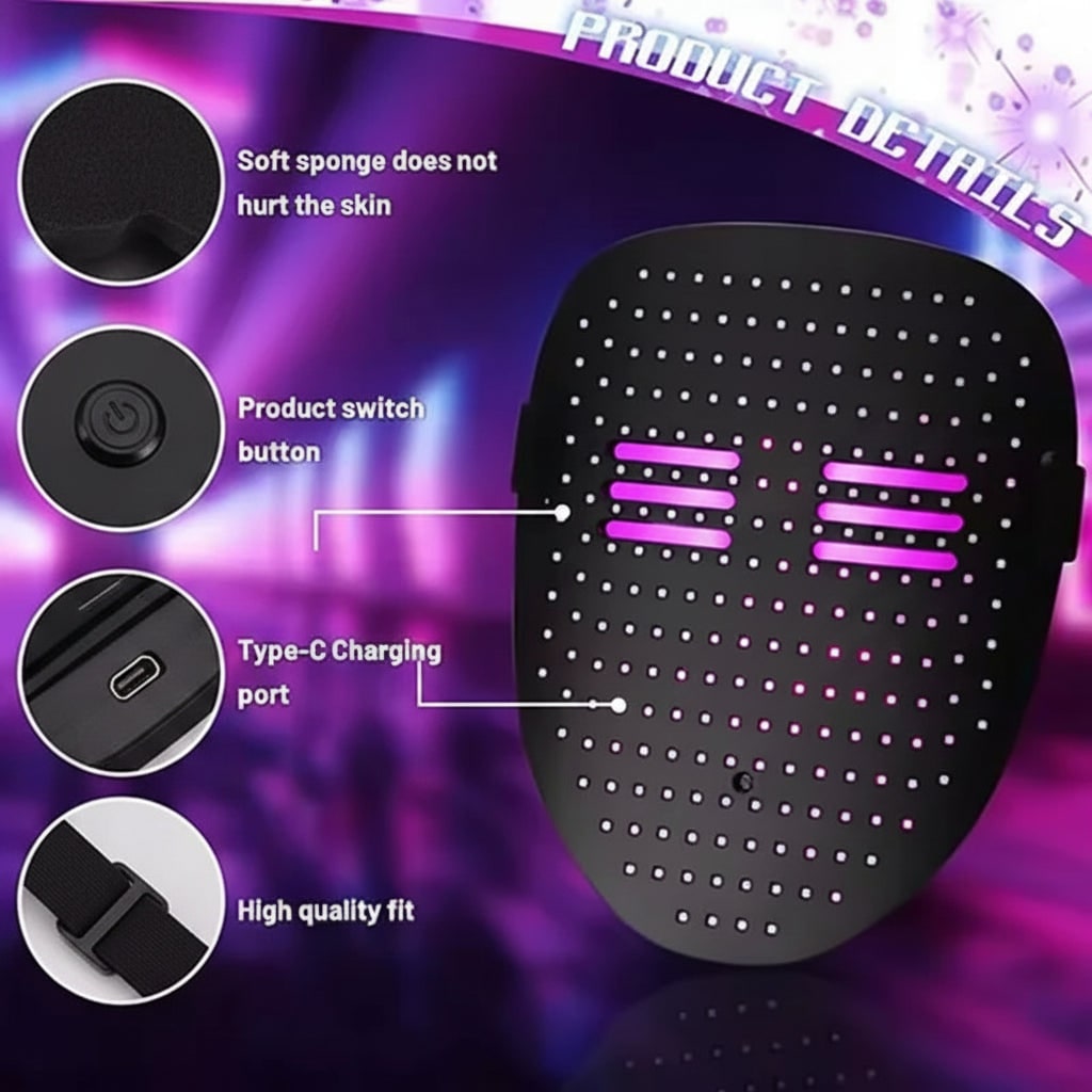 Halloween Red Light LED Mask Full Face with Therapy for at Home Use - Image 5