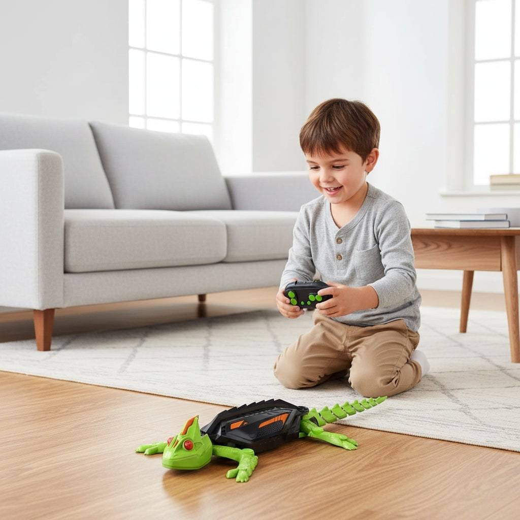 Halloween Remote Control Spider Rc Toy with LED Eyes and Glowing Spiderweb Pattern - Image 1