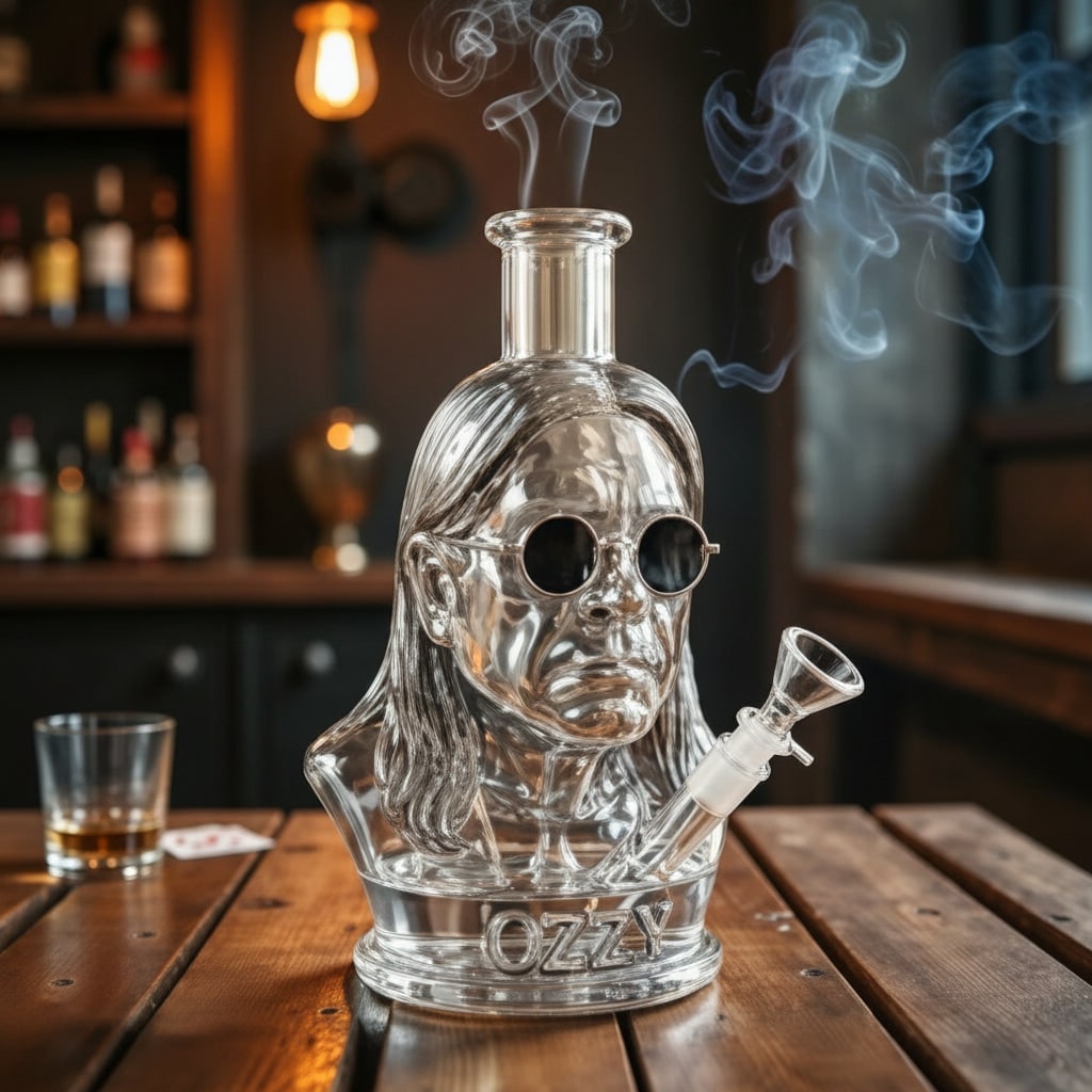 Halloween Rock Star Bust Water Pipe with Glass Design - Image 1