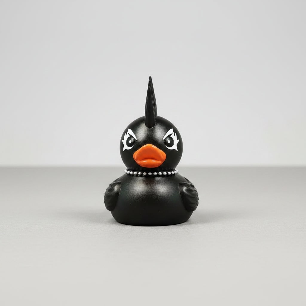 Halloween Rubber Duckling Squishy Duck Gothic Design and Spiked Collar Decoration - Image 5