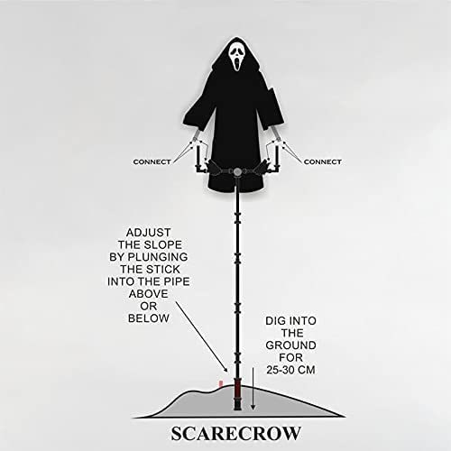 Halloween Scarecrow Decoration Scary Outdoor Ghost with Ground Stake for Garden Haunted House - Image 1