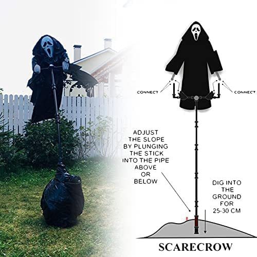 Halloween Scarecrow Decoration Scary Outdoor Ghost with Ground Stake for Garden Haunted House - Image 3