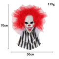 Halloween Scary Clown Door Decoration with Red Tulle Hair for Party Supplies - Image 2