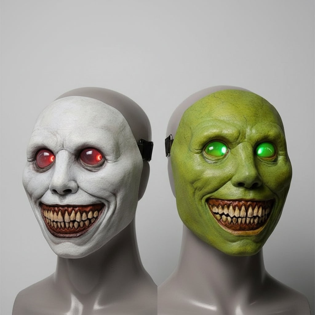 Halloween Scary Costume Mask with LED and Creepy Horror Face Design Clown - Image 4