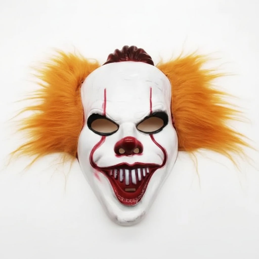 Halloween Scary Creepy Clown Mask with Synthetic and Textured Face for Evil Horror Costume Party - Image 1