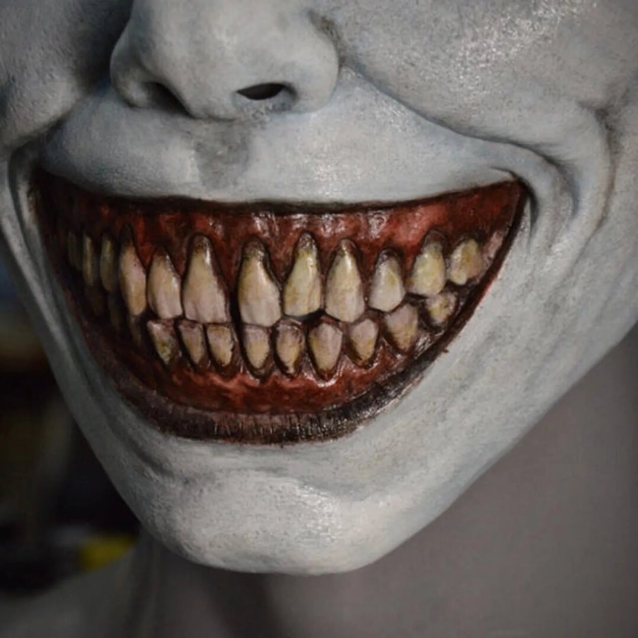 Halloween Scary Creepy Latex Mask with Sharp Teeth for Demon Cosplay and Party Clown - Image 3