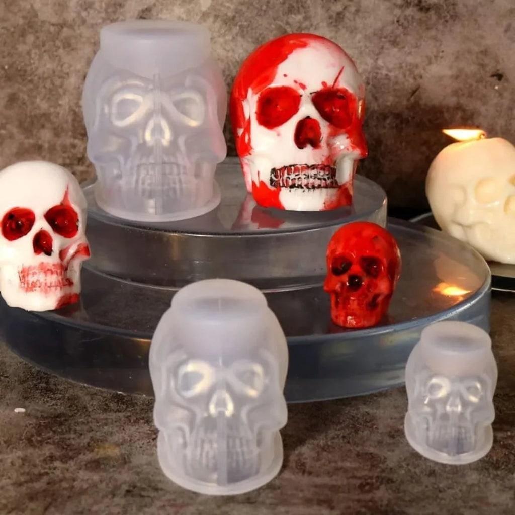 Halloween Silicone Molds for Resin and Candle Making Skull Casting Kit with 3 Sizes - Image 4