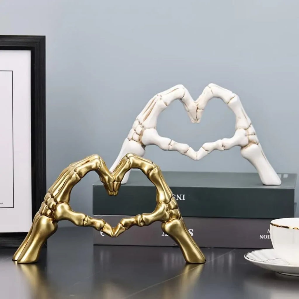 Halloween Skeleton Decoration Heart Sculpture Tabletop Figurine for Table Decor - Image 2