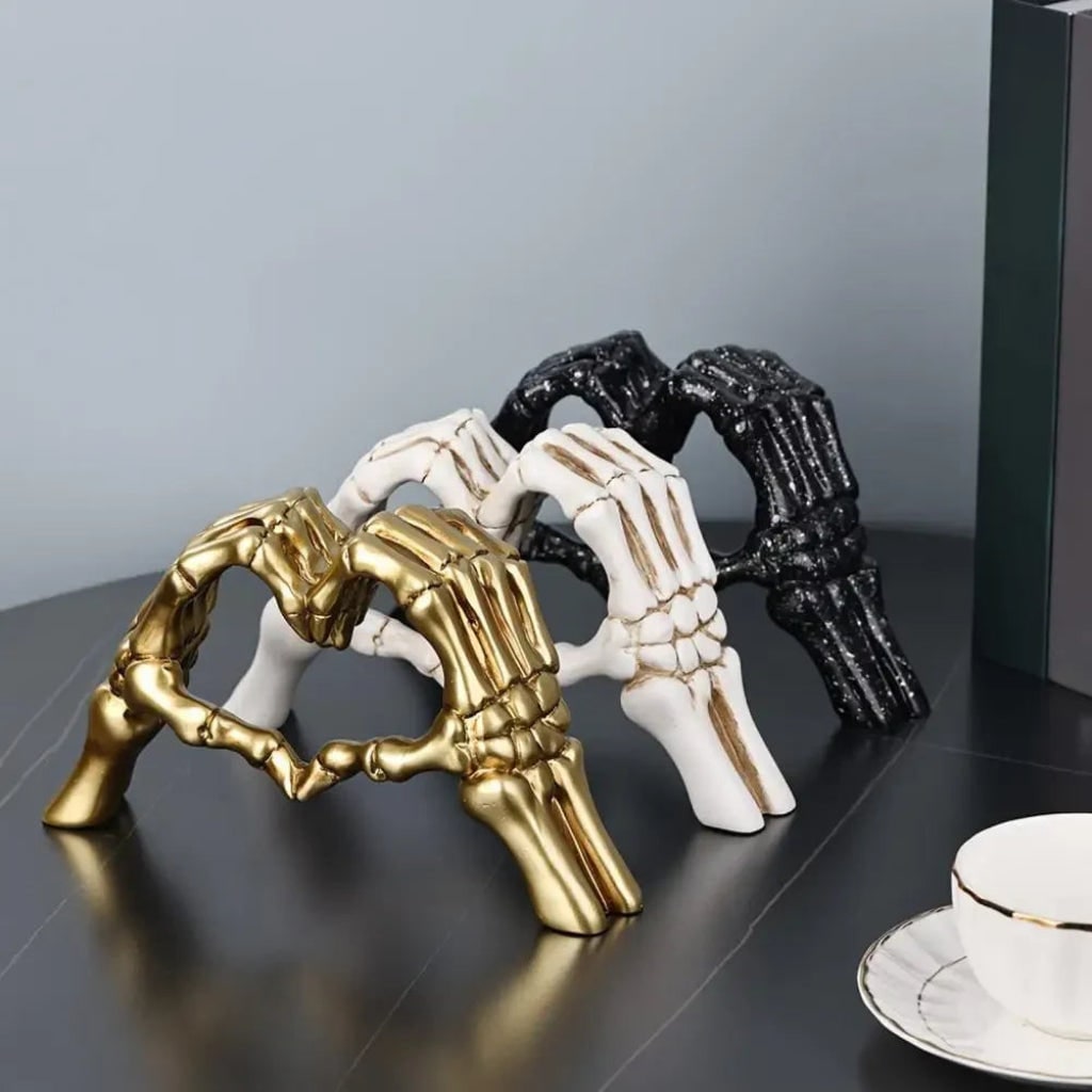 Halloween Skeleton Decoration Heart Sculpture Tabletop Figurine for Table Decor - Image 6