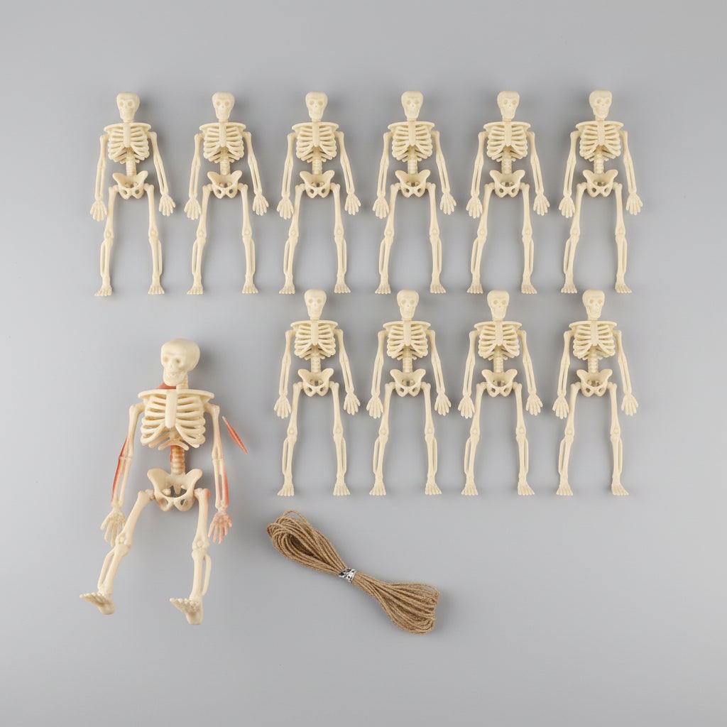 Halloween Skeleton Decoration Mini Plastic Figurines with Posable Joints for Party and Haunted House - Image 2