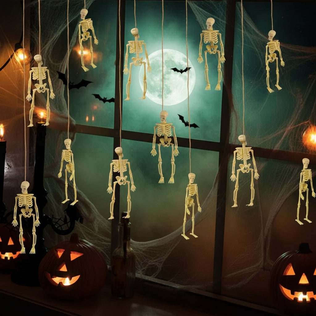 Halloween Skeleton Decoration Mini Plastic Figurines with Posable Joints for Party and Haunted House - Image 5
