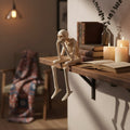 Halloween Skeleton Decorations Shelf Sitters Figurines with Dangling Legs and Distressed Bone Finish - Image 1