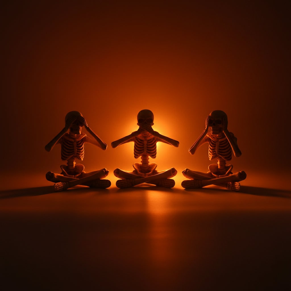 Halloween Skeleton Shelf Sitters with Dangling Legs and See Hear Speak No Evil Poses - Image 7