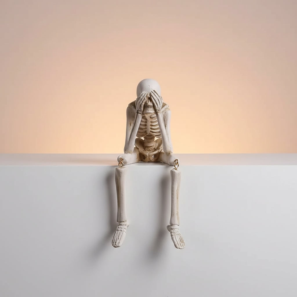 Halloween Skeleton Shelf Sitters with Dangling Legs and See Hear Speak No Evil Poses - Image 9