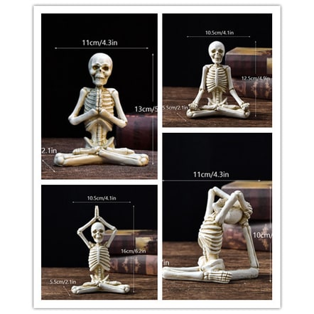 Halloween Skeleton Yoga Pose Resin Desktop Decoration Figurine - Image 10