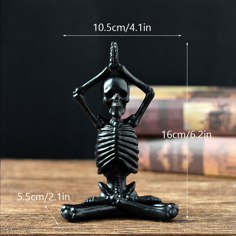 Halloween Skeleton Yoga Pose Resin Desktop Decoration Figurine - Image 11