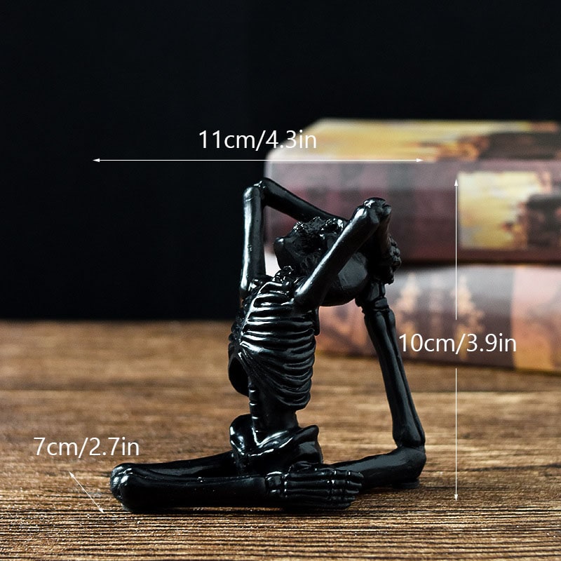 Halloween Skeleton Yoga Pose Resin Desktop Decoration Figurine - Image 12