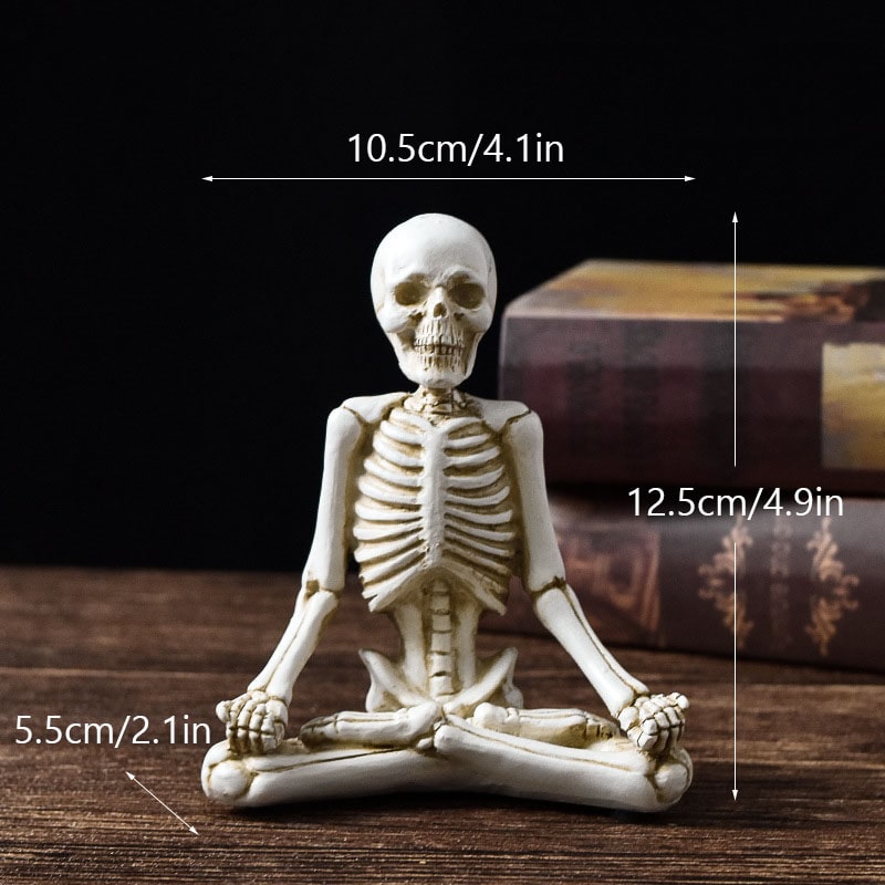 Halloween Skeleton Yoga Pose Resin Desktop Decoration Figurine - Image 14