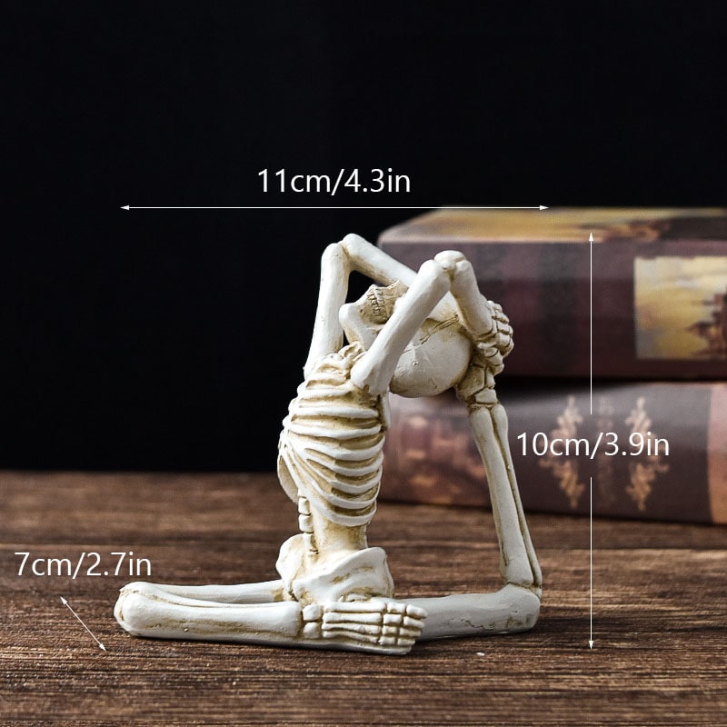 Halloween Skeleton Yoga Pose Resin Desktop Decoration Figurine - Image 17