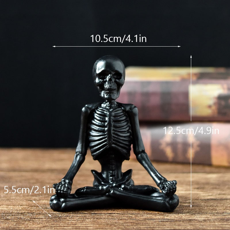 Halloween Skeleton Yoga Pose Resin Desktop Decoration Figurine - Image 3