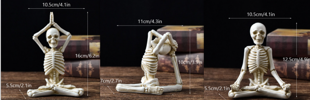 Halloween Skeleton Yoga Pose Resin Desktop Decoration Figurine - Image 6