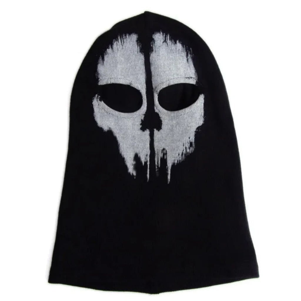Halloween Skull Balaclava Mask Ski Black Full Face Coverage with Distressed Print Design - Image 4