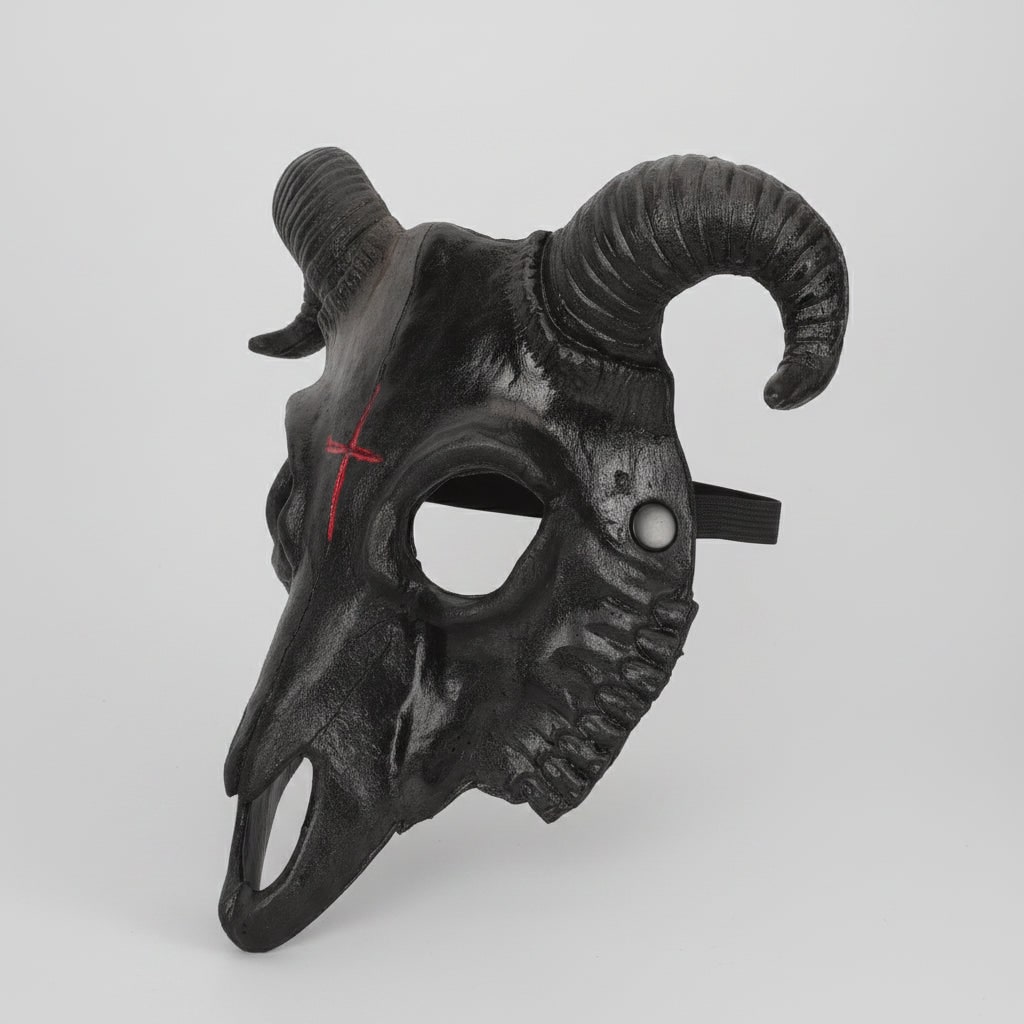Halloween Skull Mask for Party Costume with Goat Head Design and Elastic Strap Mexican - Image 1