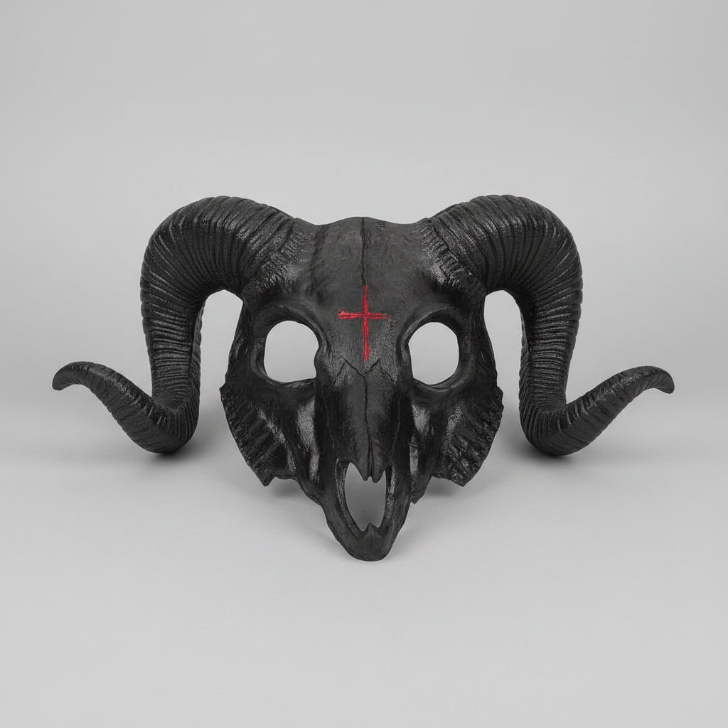 Halloween Skull Mask for Party Costume with Goat Head Design and Elastic Strap Mexican - Image 2