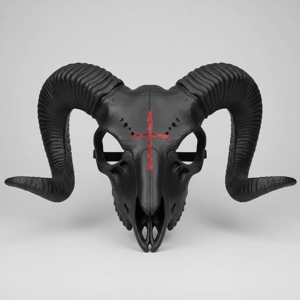 Halloween Skull Mask for Party Costume with Goat Head Design and Elastic Strap Mexican - Image 4