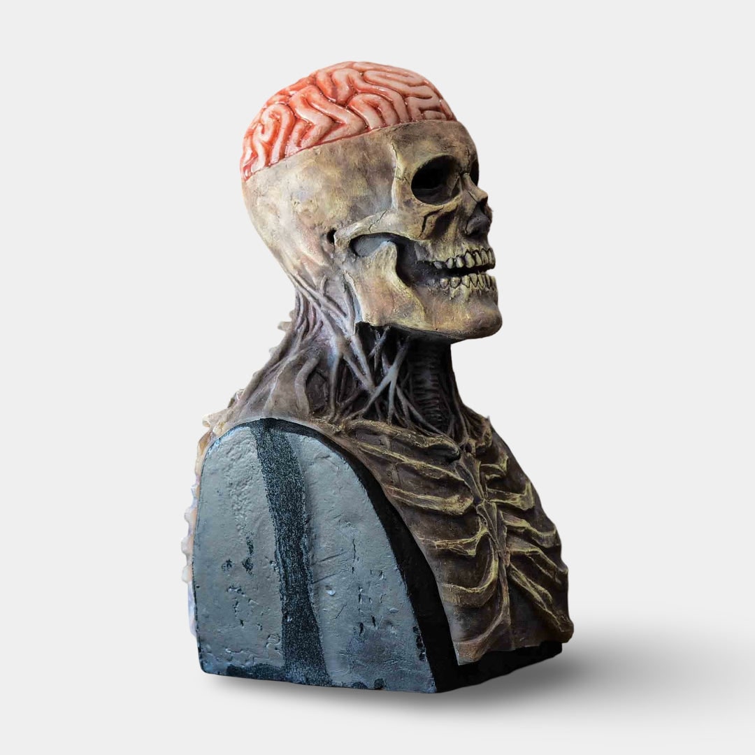 Halloween Skull Mask with Exposed Brain and Chest Plate Horror Skeleton Costume Day Of The Dead - Image 4
