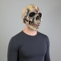 Halloween Skull Mask with Moving Jaw and Mesh Eyes for Creepy Costume Party Cosplay - Image 2