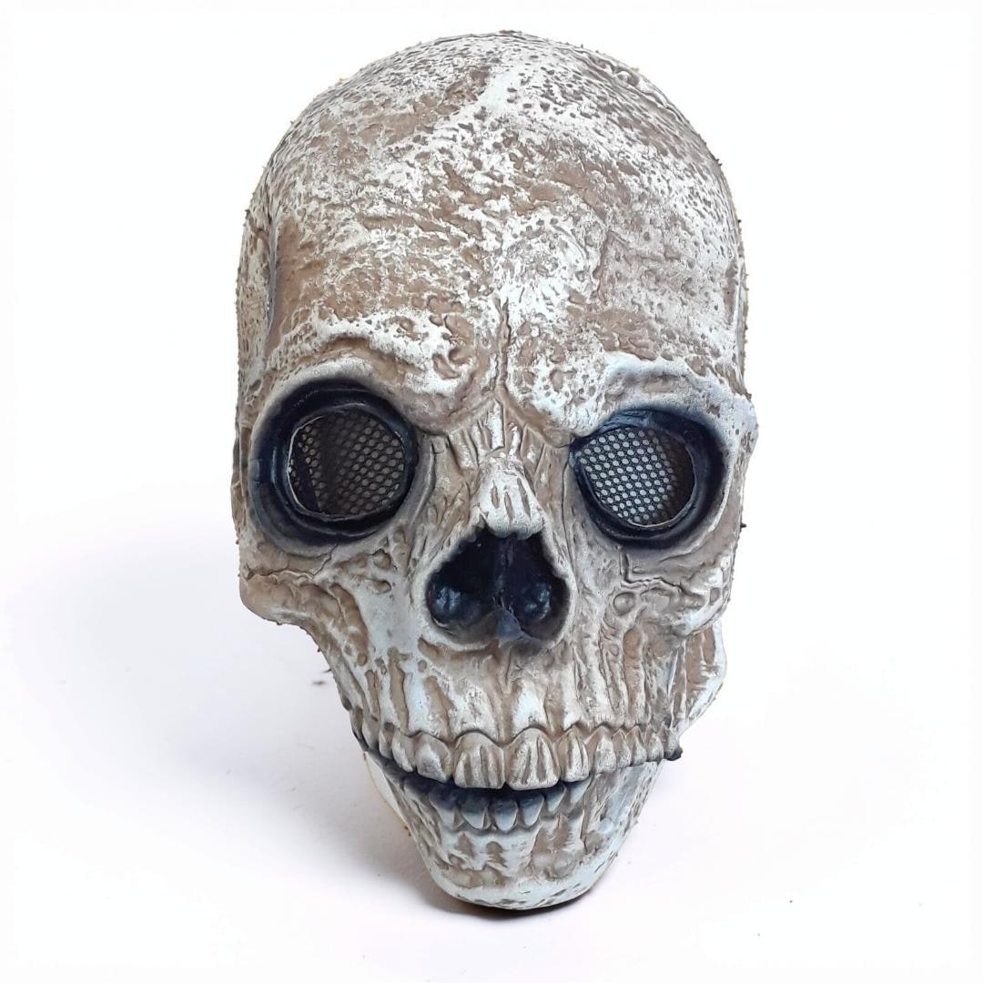 Halloween Skull Mask with Moving Jaw and Mesh Eyes for Creepy Costume Party Cosplay - Image 3