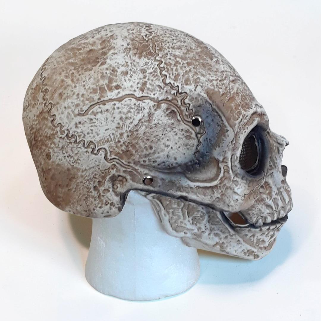 Halloween Skull Mask with Moving Jaw and Mesh Eyes for Creepy Costume Party Cosplay - Image 5