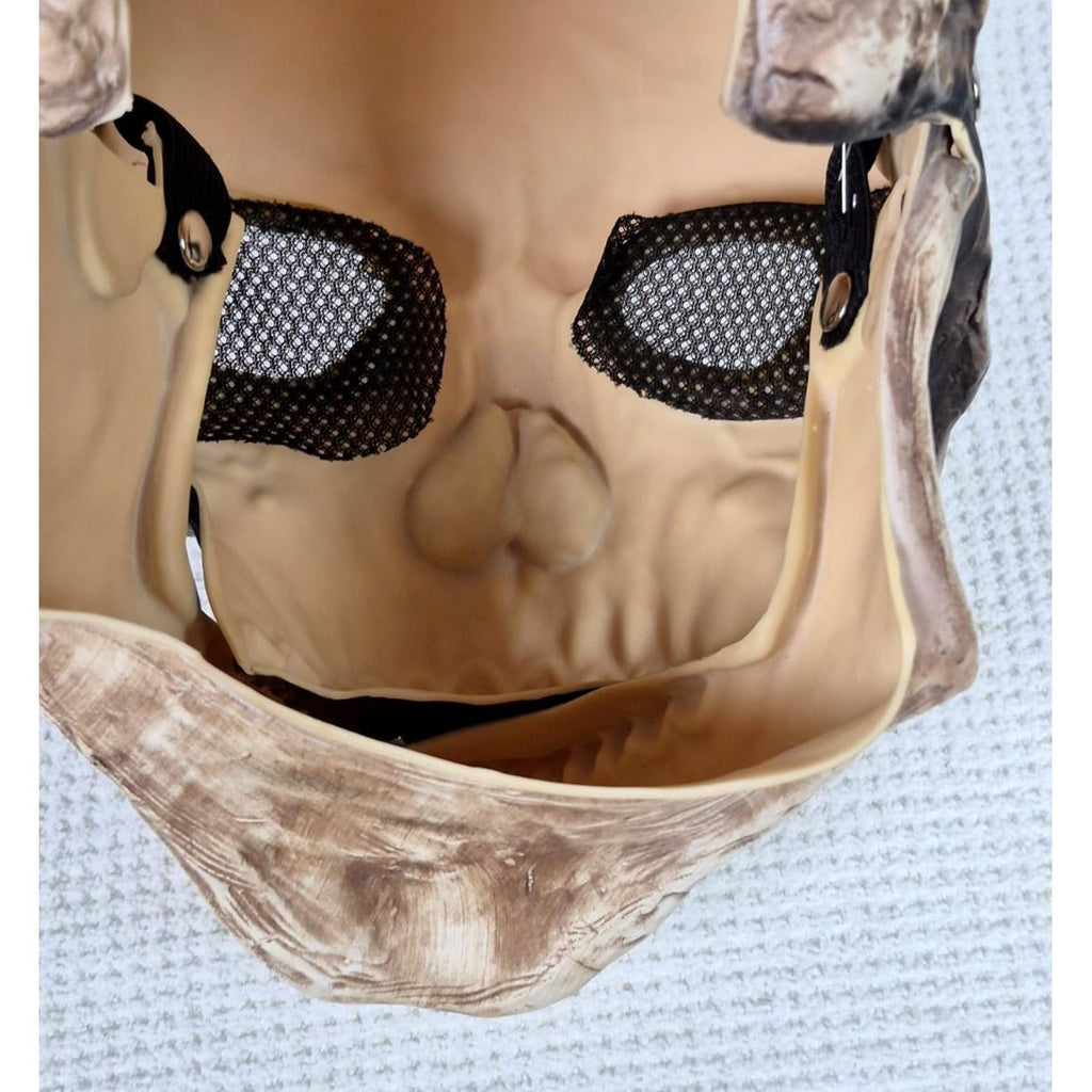 Halloween Skull Mask with Moving Jaw and Mesh Eyes for Creepy Costume Party Cosplay - Image 6