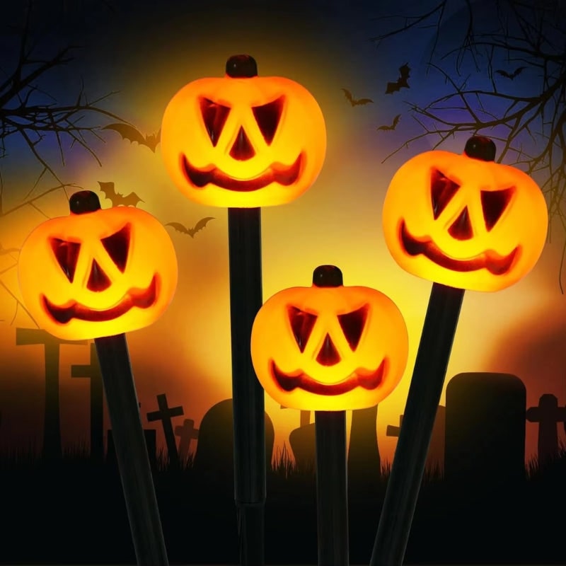 Halloween Solar Pathway Lights with Pumpkin Stakes for Outdoor Yard Decoration - Image 4