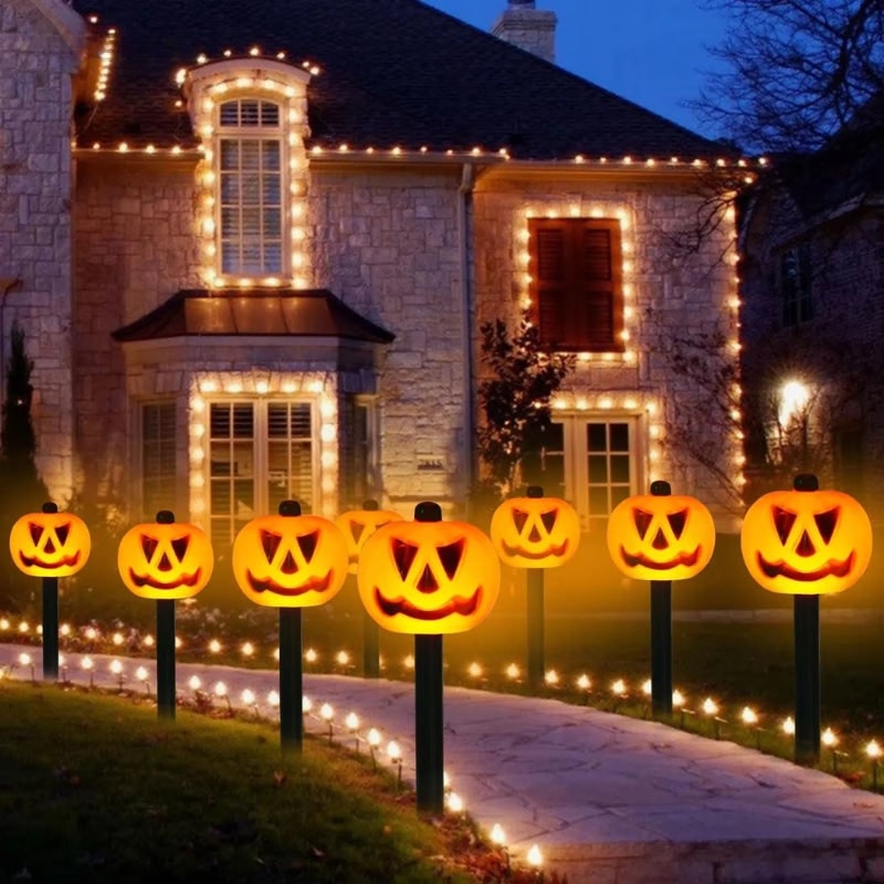 Halloween Solar Pathway Lights with Pumpkin Stakes for Outdoor Yard Decoration - Image 6