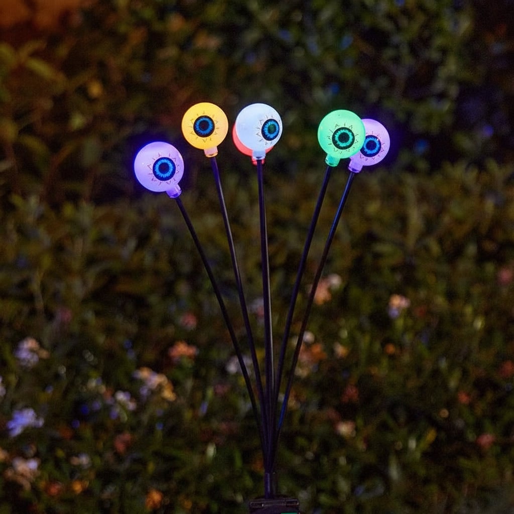 Halloween Solar Powered Garden Lights with Glowing Eyeballs for Outdoor Pathway and Yard Decoration - Image 5