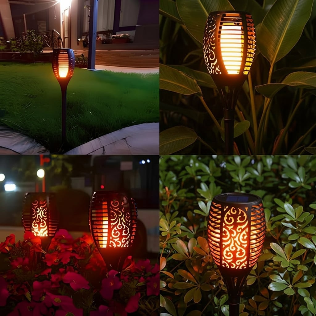 Halloween Solar Torch Lights with Flickering Flame Effect for Outdoor Yard Decoration - Image 4