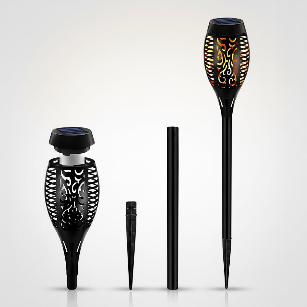 Halloween Solar Torch Lights with Flickering Flame Effect for Outdoor Yard and Landscape Decoration - Image 6
