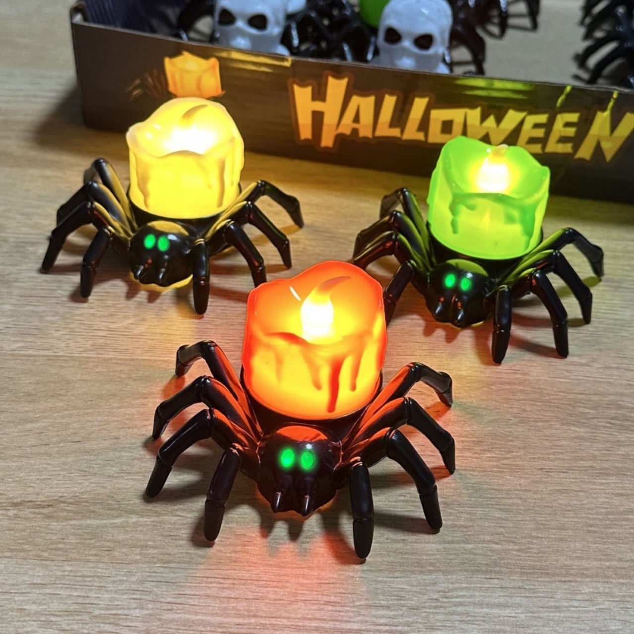 Halloween Spider Tea Lights Battery Operated LED Decoration for Party and Haunted House - Image 5