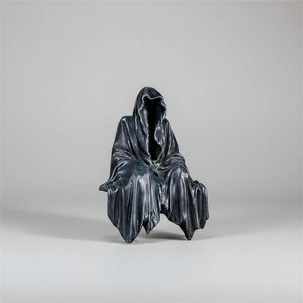 Halloween Spooky Grim Reaper Statue Decorative Resin Figurine - Image 2