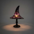 Halloween Stained Glass Witch Hat Table Lamp with Mid Century Modern Bedside Design - Image 3